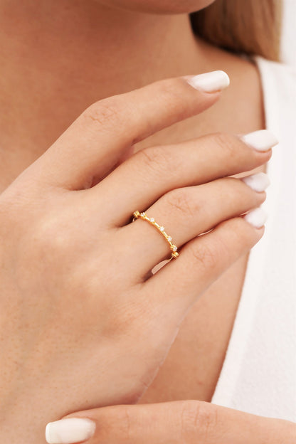 Solid Gold Minimal Gemstone Ring