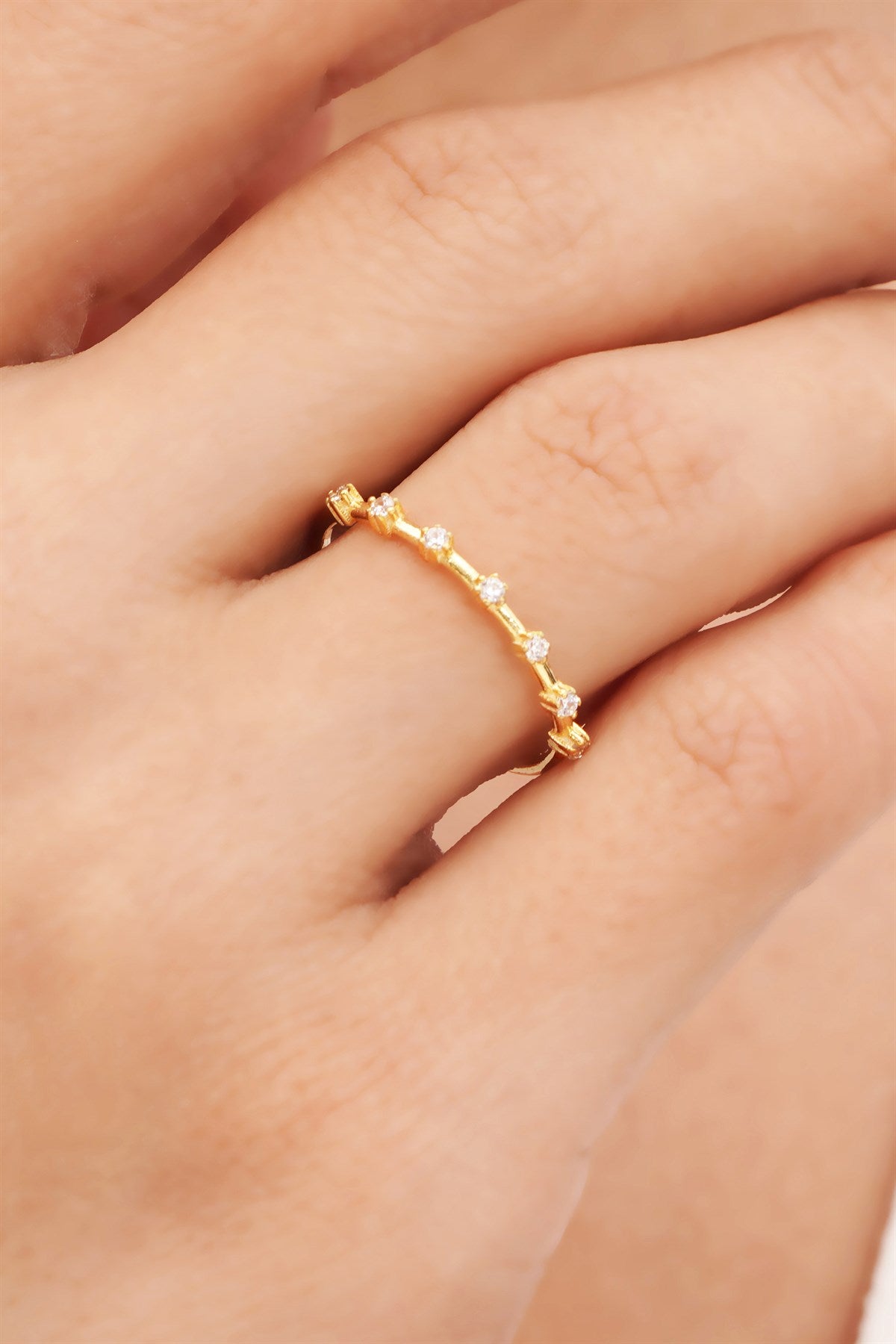 Solid Gold Minimal Gemstone Ring