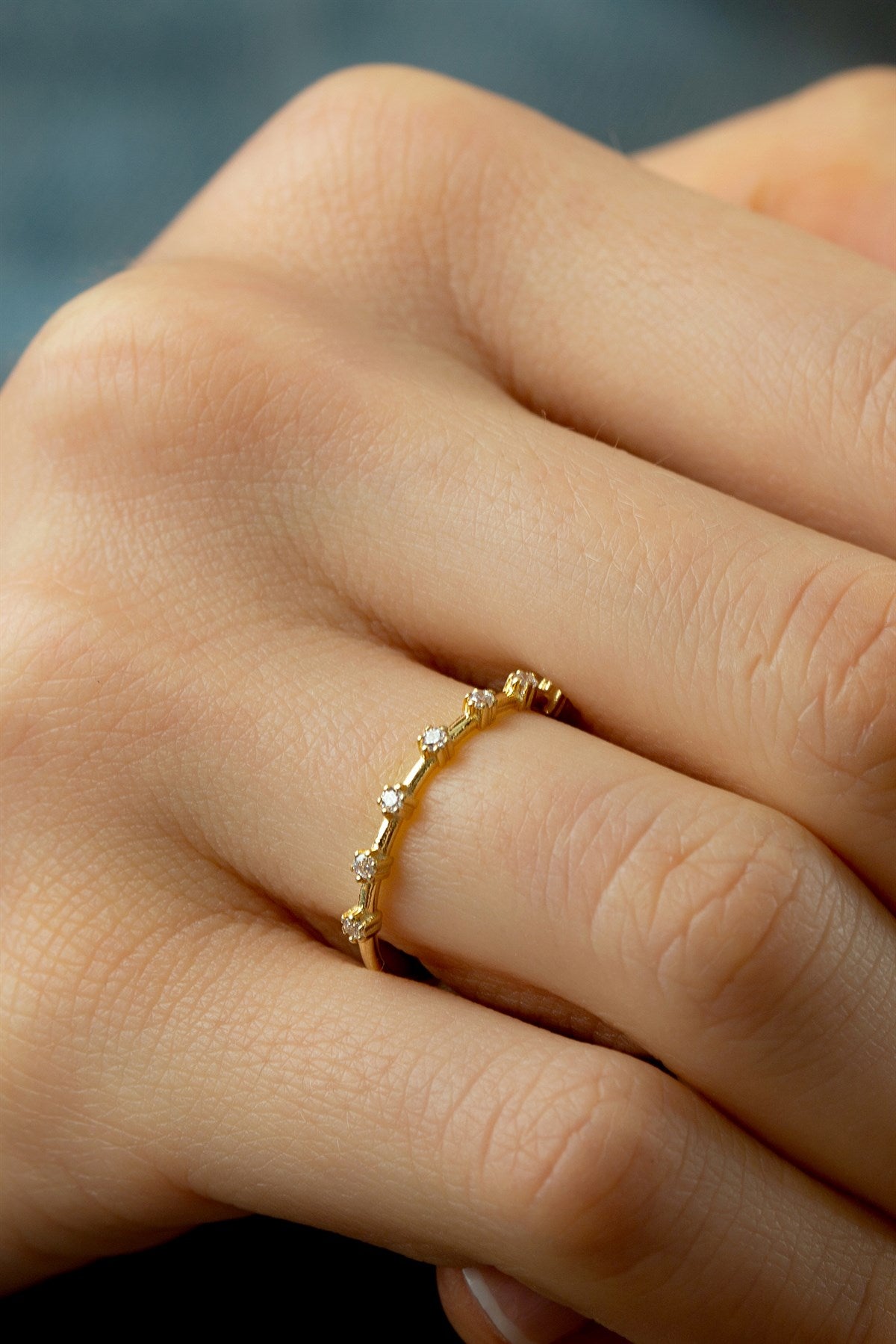 Solid Gold Minimal Gemstone Ring