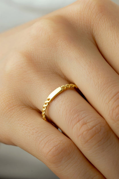 Solid Gold Minimal Chain Ring