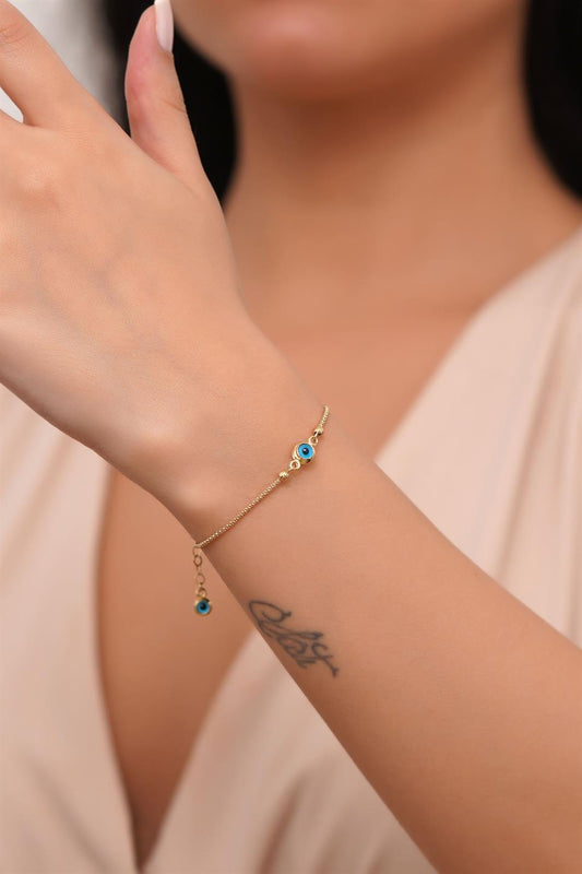 Bracelet mauvais œil en or massif