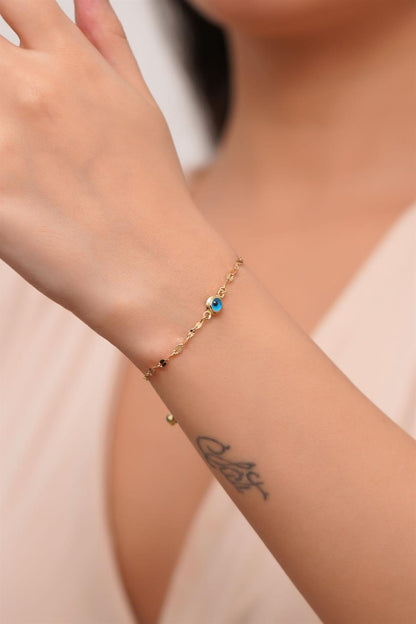 Bracelet mauvais œil en or massif