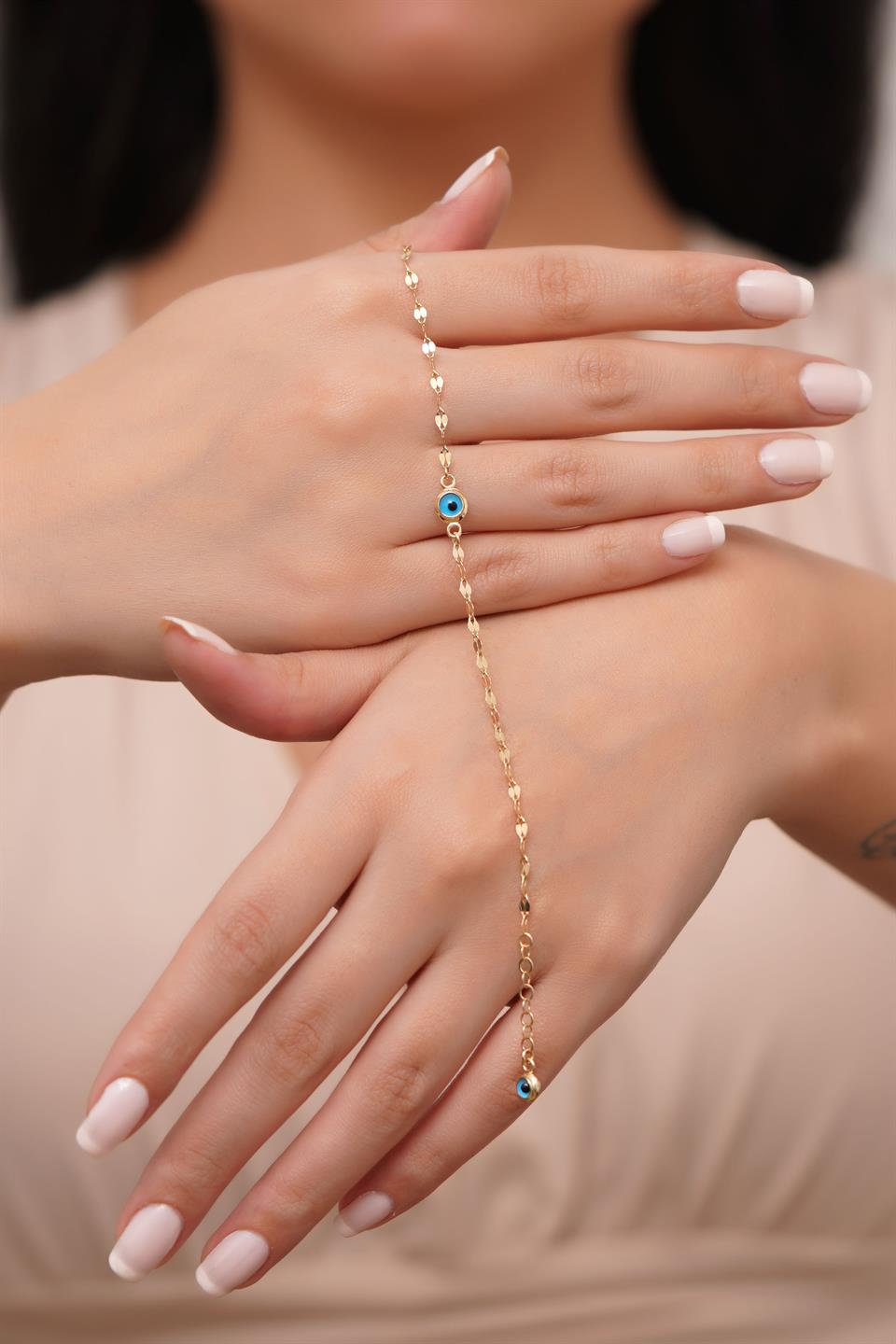 Bracelet mauvais œil en or massif