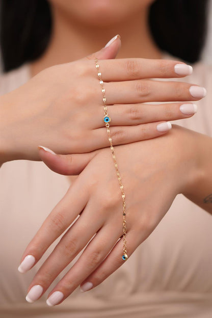 Bracelet mauvais œil en or massif