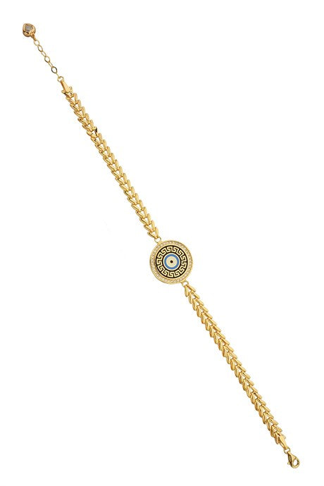 Solid Gold Evil Eye Bracelet | 14K (585) | 7.67 gr