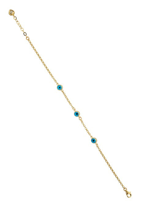 Solid Gold Evil Eye Bracelet | 14K (585) | 2.47 gr