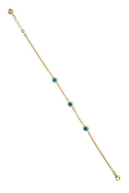 Pulsera de oro macizo mal de ojo | 14K (585) | 2,47 gramos