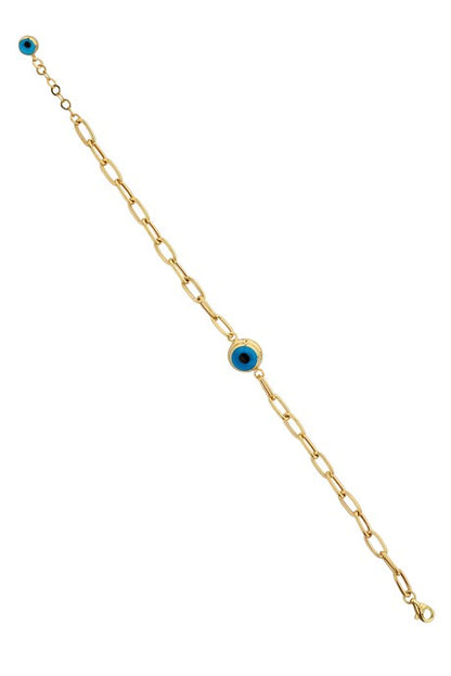 Pulsera de oro macizo mal de ojo | 14K (585) | 3,41 gramos