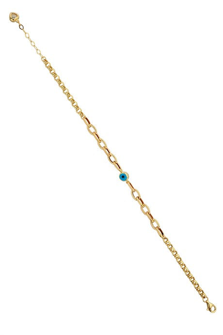 Pulsera de oro macizo mal de ojo | 14K (585) | 3,43 gramos