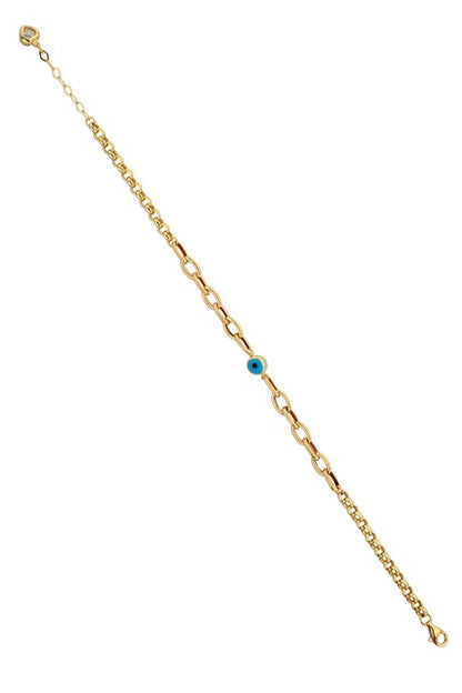 Solid Gold Evil Eye Bracelet | 14K (585) | 3.43 gr