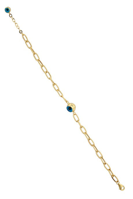 Bracelet mauvais œil en or massif | 14K (585) | 3,30 gr