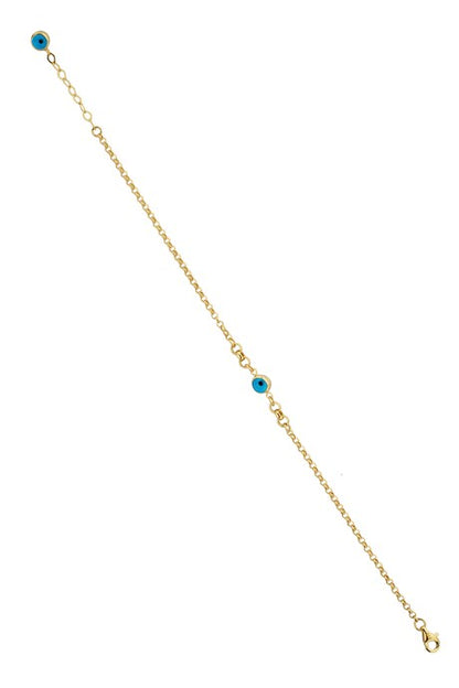 Solid Gold Evil Eye Bracelet | 14K (585) | 4.86 gr