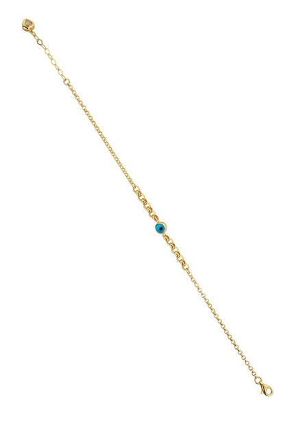 Solid Gold Evil Eye Bracelet | 14K (585) | 2.17 gr