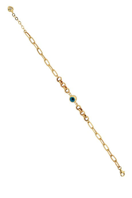 Pulsera de oro macizo mal de ojo | 14K (585) | 3,31 gramos