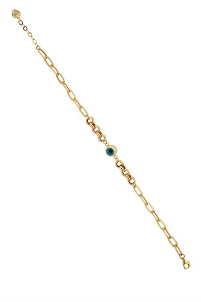 Pulsera de oro macizo mal de ojo | 14K (585) | 3,31 gramos