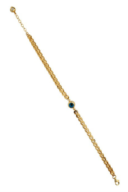 Pulsera de oro macizo mal de ojo | 14K (585) | 5,90 gramos