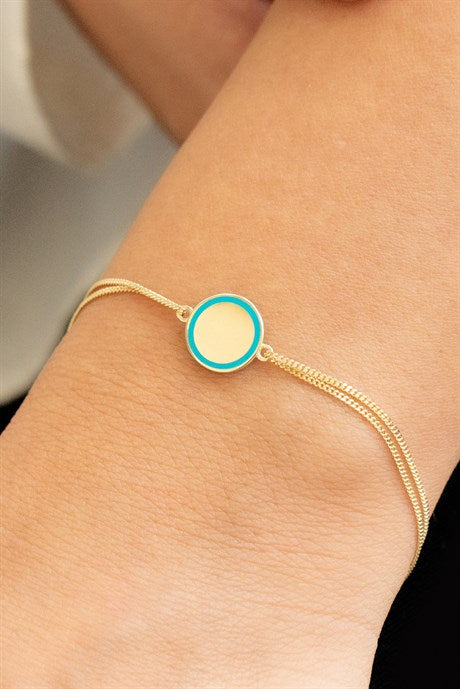 Solid Gold Evil Eye Bracelet | 14K (585) | 3.16 gr