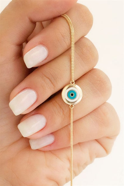 Solid Gold Evil Eye Bracelet | 14K (585) | 3.16 gr