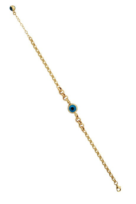 Pulsera de oro macizo mal de ojo | 14K (585) | 6,43 gramos