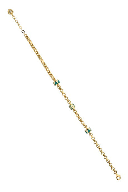 Pulsera de oro macizo mal de ojo | 14K (585) | 6,48 gramos