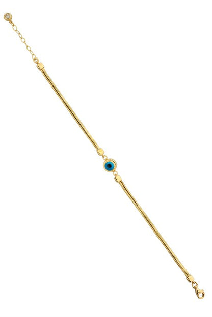 Pulsera de oro macizo mal de ojo | 14K (585) | 3,68 gramos