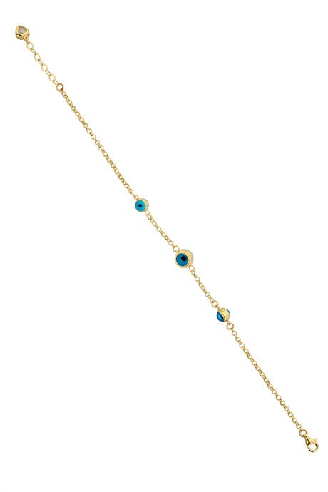 Pulsera de oro macizo mal de ojo | 14K (585) | 2,82 gramos