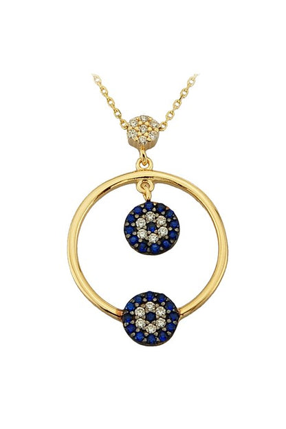 Collier cercle mauvais œil en or massif | 14K (585) | 2,25 grammes