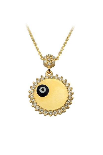 Solid Gold Evil Eye Necklace | 14K (585) | 2.34 gr