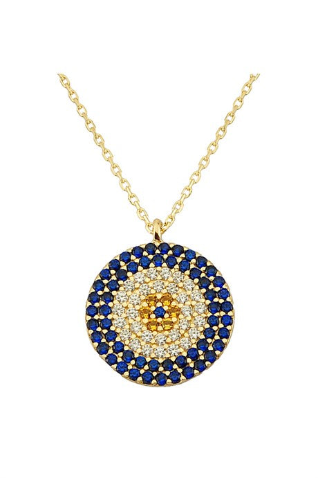 Solid Gold Evil Eye Necklace | 14K (585) | 2.28 gr