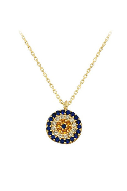 Solid Gold Evil Eye Necklace | 14K (585) | 1.54 gr