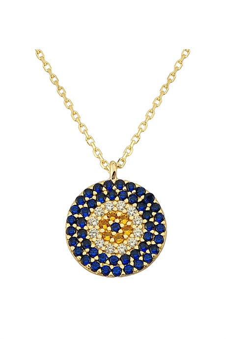 Solid Gold Evil Eye Necklace | 14K (585) | 1.88 gr