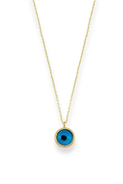 Solid Gold Evil Eye Necklace | 14K (585) | 2.11 gr