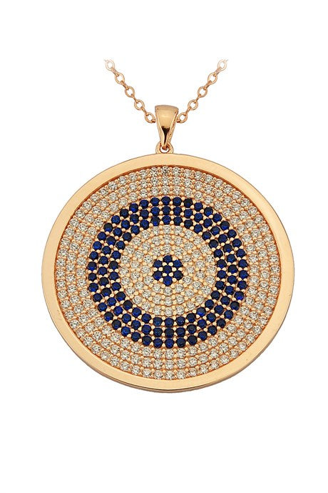 Solid Gold Evil Eye Necklace | 14K (585) | 7.21 gr