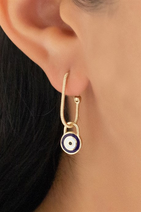 Solid Gold Evil Eye Earring | 14K (585) | 2.68 gr