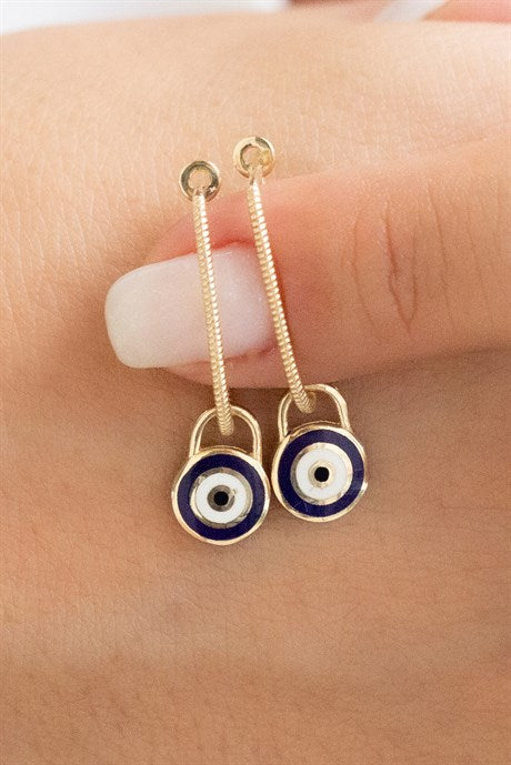 Solid Gold Evil Eye Earring | 14K (585) | 2.68 gr