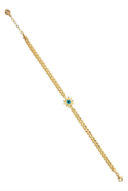 Pulsera de oro macizo con estrella del mal de ojo | 14K (585) | 4,40 gramos