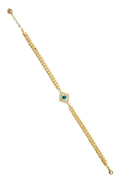 Solid Gold Evil Eye Bracelet | 14K (585) | 5.39 gr