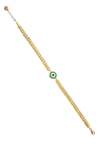 Solid Gold Evil Eye Bracelet | 14K (585) | 5.06 gr