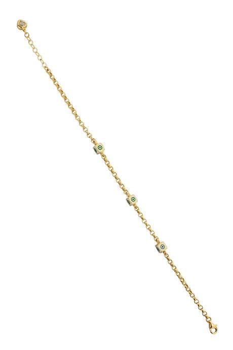 Pulsera de oro macizo mal de ojo | 14K (585) | 5,91 gramos