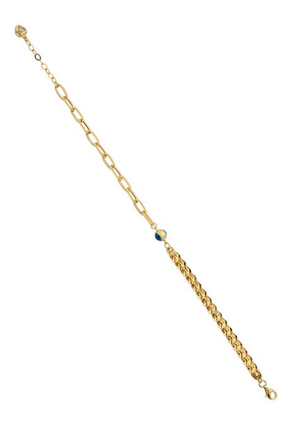 Bracelet mauvais œil en or massif | 14K (585) | 3,90 gr