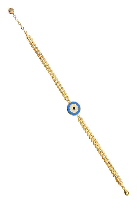 Solid Gold Evil Eye Bracelet | 14K (585) | 5.72 gr