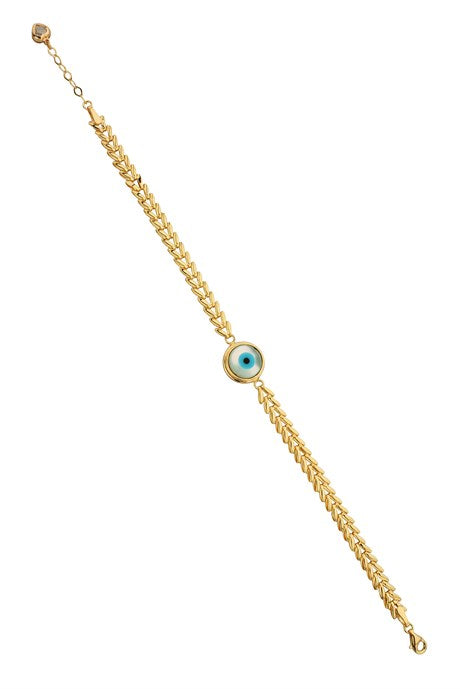 Solid Gold Evil Eye Bracelet | 14K (585) | 5.84 gr