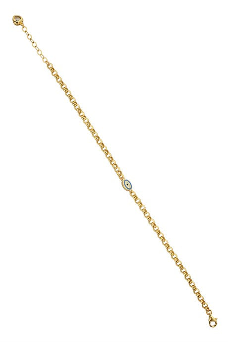 Solid Gold Evil Eye Bracelet | 14K (585) | 3.44 gr