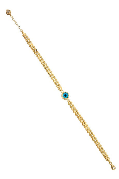 Solid Gold Evil Eye Bracelet | 14K (585) | 5.12 gr