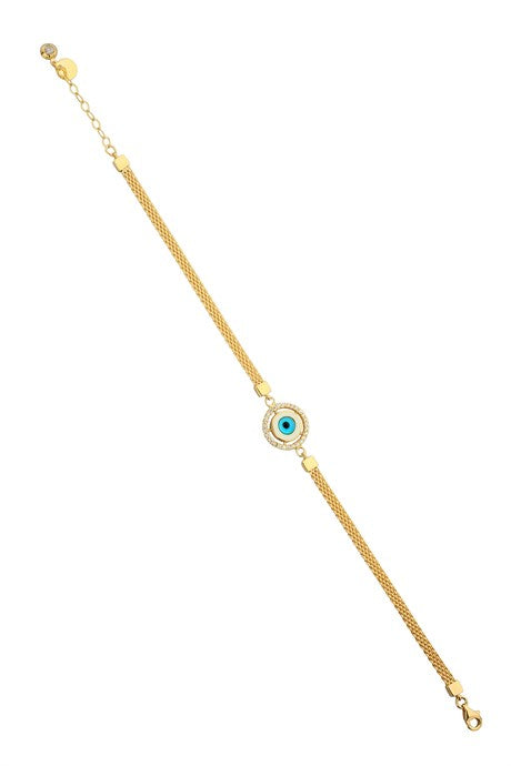 Pulsera de oro macizo mal de ojo | 14K (585) | 6,20 gramos