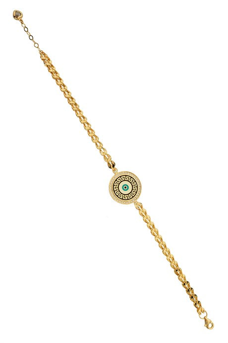 Solid Gold Evil Eye Bracelet | 14K (585) | 7.62 gr