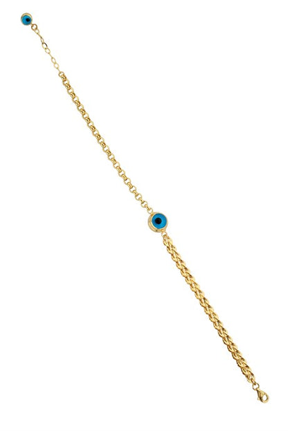 Pulsera de oro macizo mal de ojo | 14K (585) | 5,03 gramos