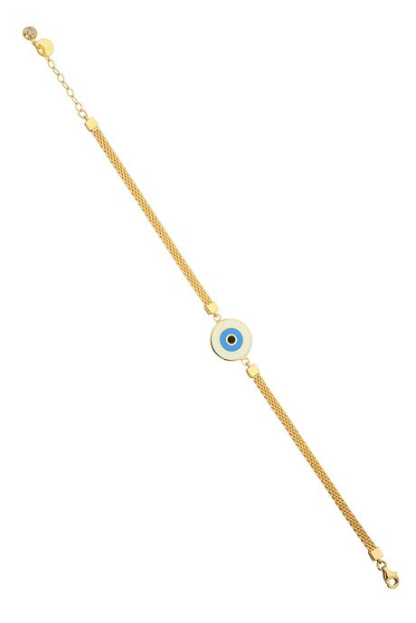 Solid Gold Evil Eye Bracelet | 14K (585) | 6.75 gr