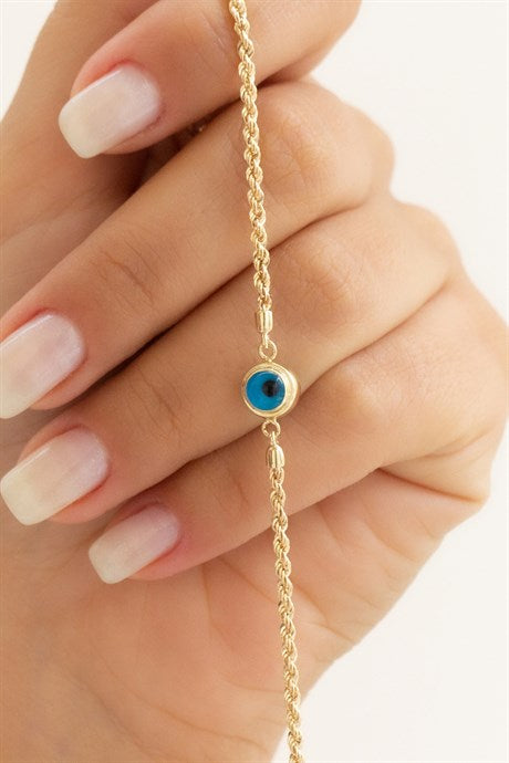 Pulsera de oro macizo mal de ojo | 14K (585) | 2,40 gramos