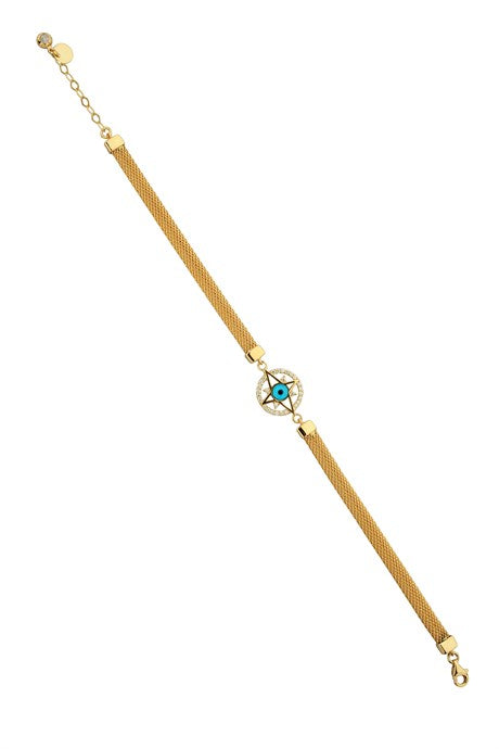 Pulsera de oro macizo mal de ojo | 14K (585) | 7,67 gramos